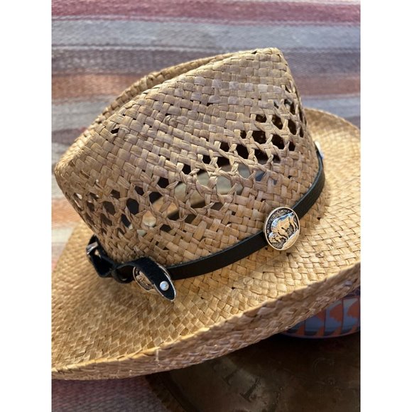 BUFFALO NICKEL CONCHO SILVER HAIR WESTERN HAT BAND SOUTHWEST MENS WOMENS - Picture 3 of 11